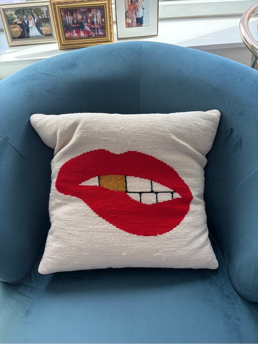 Jonathan Adler bitten lip pillow